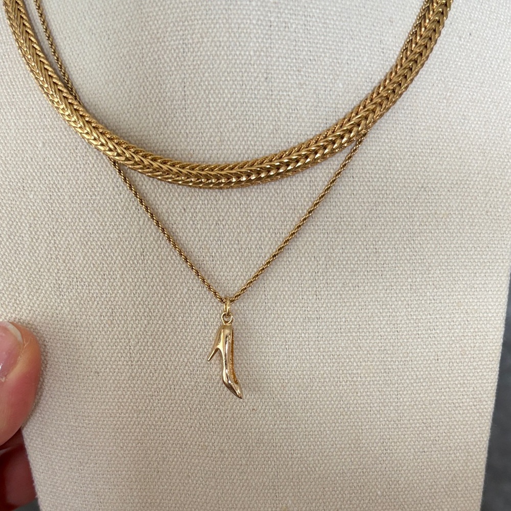 Dior Gold High Heel Shoe Pendant Necklace - Women Jewelry - Picture 6 of 7